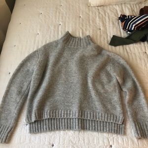 gray turtle neck sweater